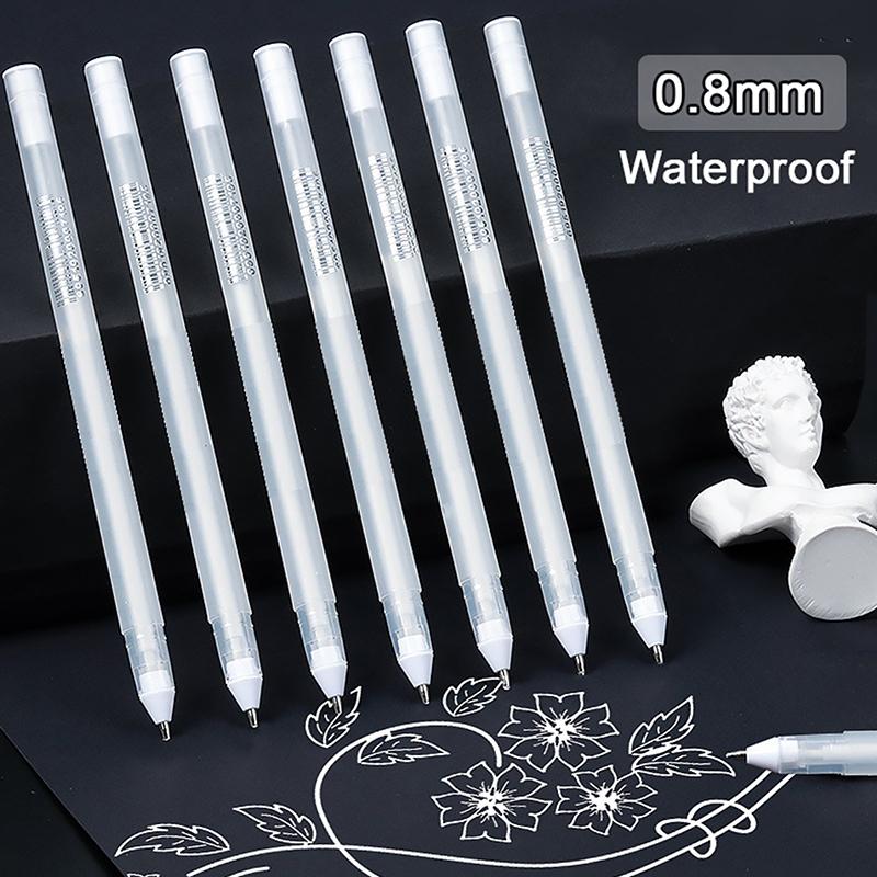 1/3Pcs 0.8Mm Oily White Marker Pen Graffiti Pens Waterproof Permanent Gel Pencil