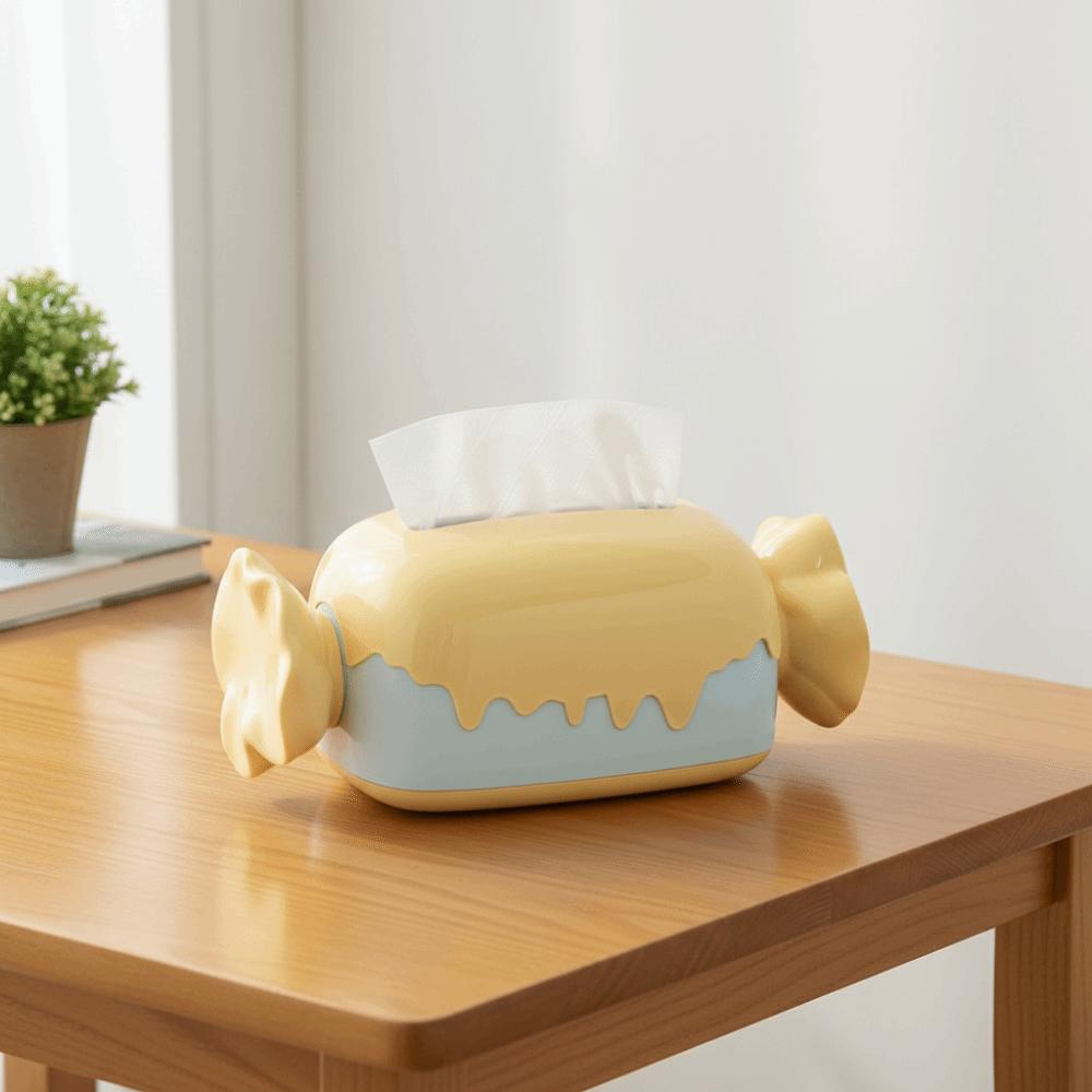 Cartoon Candy Tissue Box Decorative Large Capacity Napkin Holder Exquisite Plastic Paper Towel Dispenser Home Decor