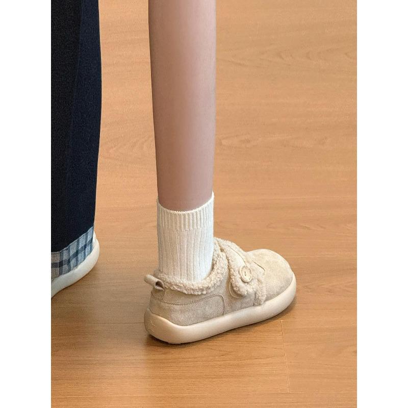 Dámské elastické silné podrážky zimní kožešinové jedny teplé protichladové polstrované sněhule protiskluzové nošení ležérní sportovní bavlněné boty kožešinové boty