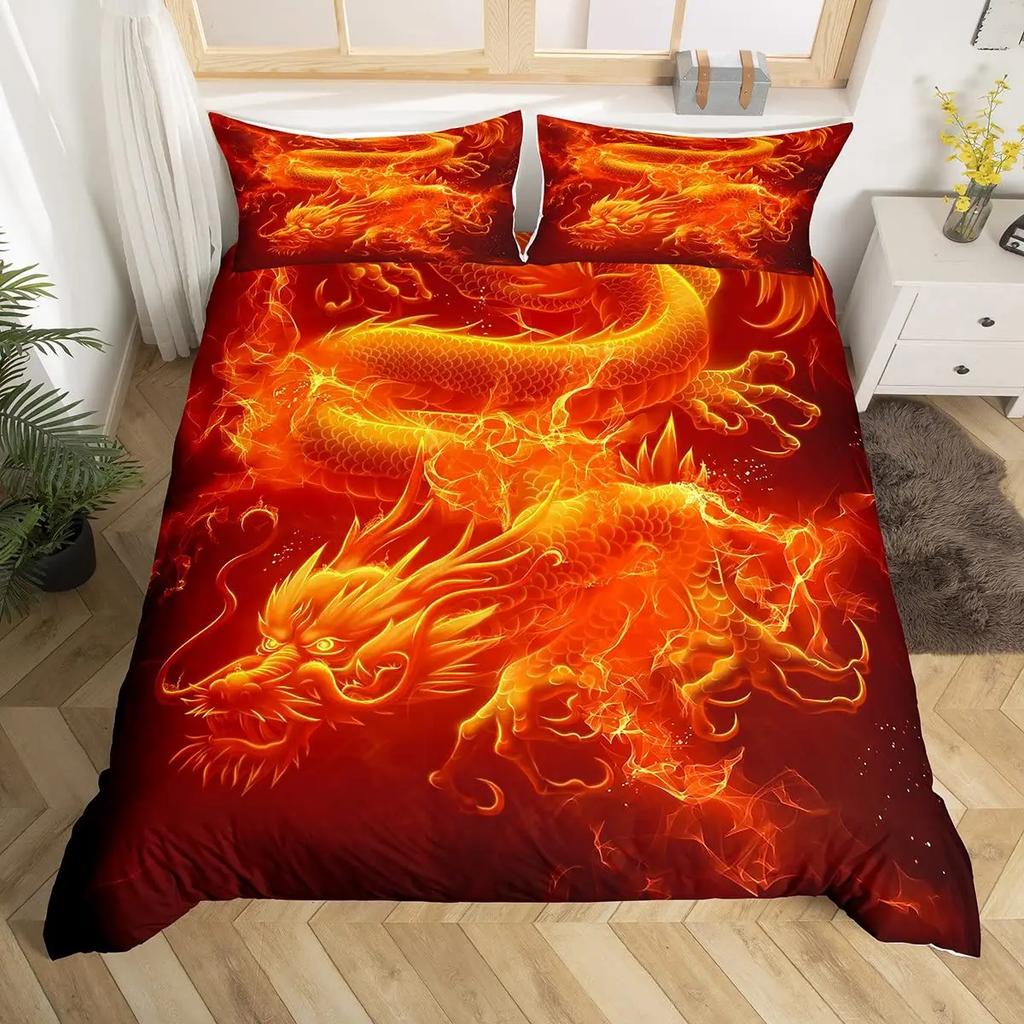 Ice And Fire Riding Horse Duvet Cover Set King SizeFlame Horsing Bedding SetWestern Cowboy Exotic Farmhouse Comforter Cover