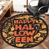Happy Halloween Pumpkin Round Rug Nonslip Area Rug Office Chair Mat Carpet For Living Room Bedroom Home Decor