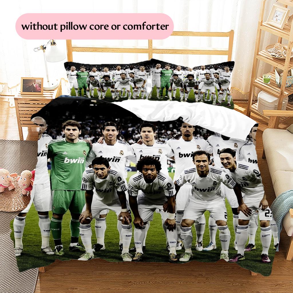 Madrid players Pattern Bedding Home Decoration Birthday Gift (1 * duvet cover + 2 * pillowcase, without core)
