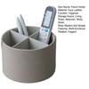 Rotating Pencil Holder Round Pen Organizer Slots Multifunctional Desk with 4 Faux Leather Accessories Organizer