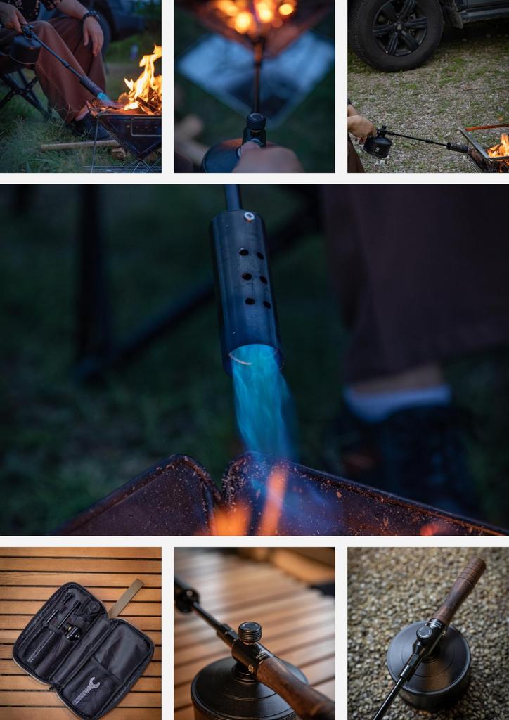 CAMPING MOON Fireman Giga Power 2-Way Torch with OD to CB Can Adapter, Igniter, and Storage Case (BKMT-3955/I-1010)