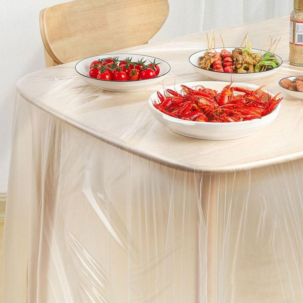 10 Stück PE Einweg-Tischdecke Runde Tischdecke für Picknicks im Freien Hochzeitsempfang für Gäste