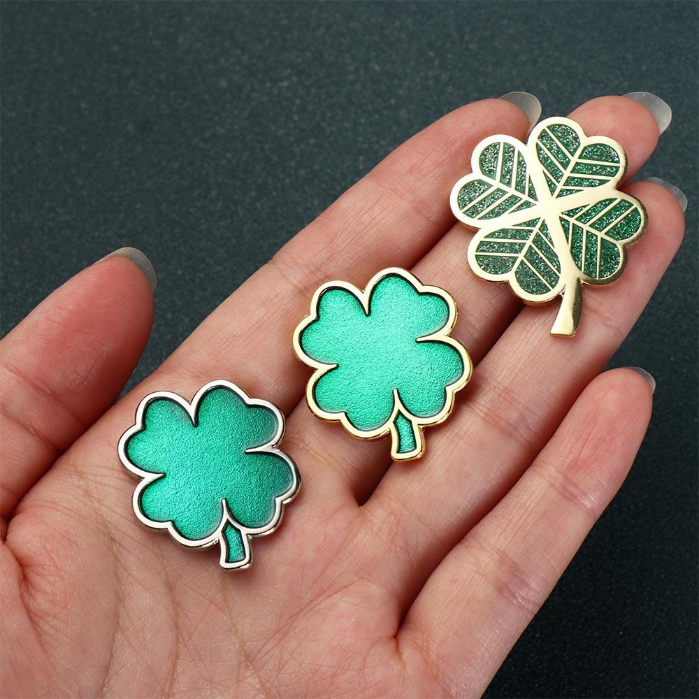 Token Hutclip Vergoldet Vierblättriges Kleeblatt Golfhutclip Golfkappenclip Golfballmarker