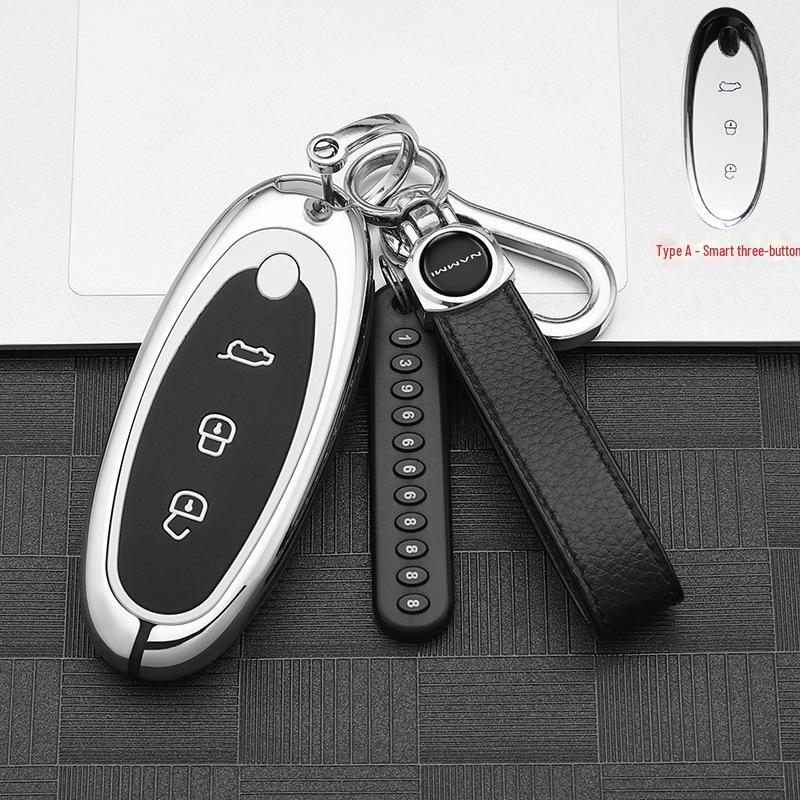 2024 Dongfeng Nano 01 Key Cover: Advanced Metal Car Shell with Buckle Modification for New Energy Models