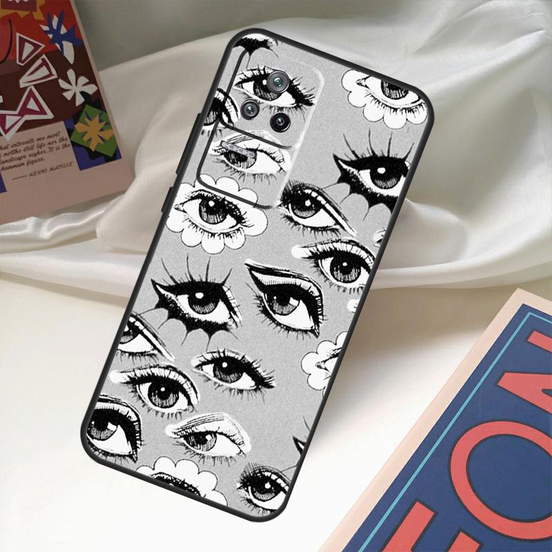 Eye Illustration Case For POCO X6 Pro M6 X5 X3 M5s F3 F5 Xiaomi 14 Ultra 13 12 Lite 11T 12T 13T Pro Coque