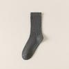 Women's Mid-calf Socks, Sweat-absorbing and Breathable, Solid-colored Cotton Socks for Autumn and Winter, Black and White Pile Socks, Long Socks