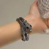 Snakeshaped Chic Alloy Zircon Bracelet For Women Unique And Fashion Forward