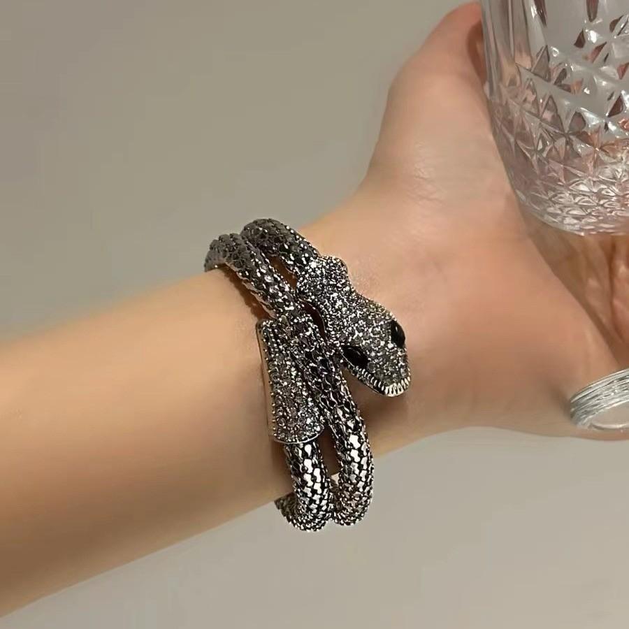 Alloy Chic Snakeshaped Zircon Bracelet For Women Unique And Forward Fashion
