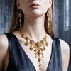 Halloween Jewelry Gothic Punk Retro Alloy Pirate Skull Tassel Necklace For Women Holiday Party Neck Decoration