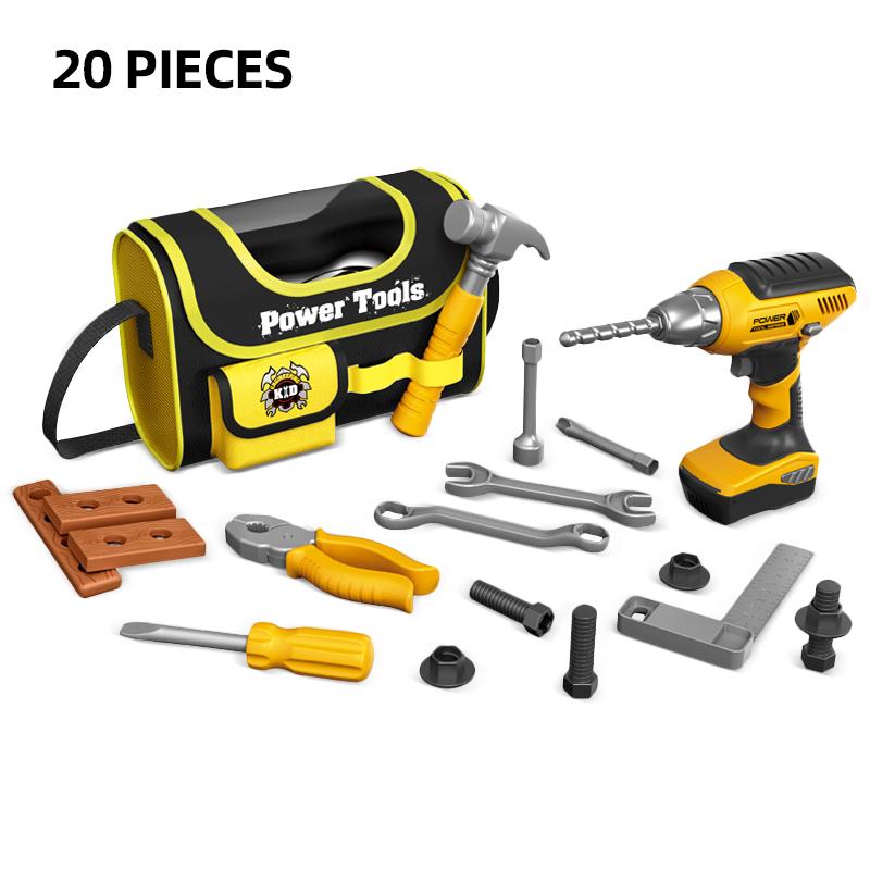 Non-Toxic Kids Toolbox Kit Simulation Repair Tools Diy Toy Drill Plastic Game Learn Engineering Puzzle Educational Toys Gifts For Children
