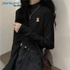 Jeanswest Women's Semi-High Neck Fleece-Lined Long Sleeve T-Shirt