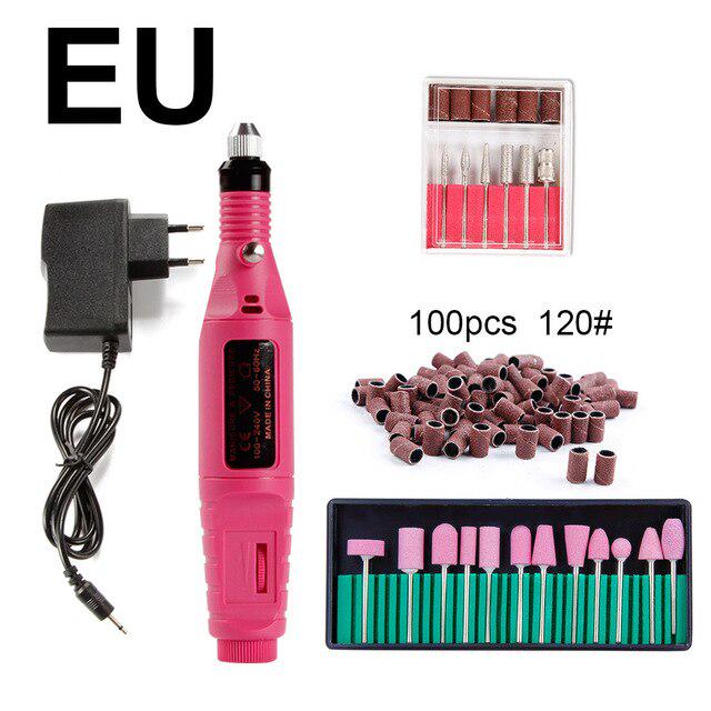 Professional Nail Drill Machine Nail Pen Machine Drill Bits Mill Cutter Pedicure Gel Polish Remover