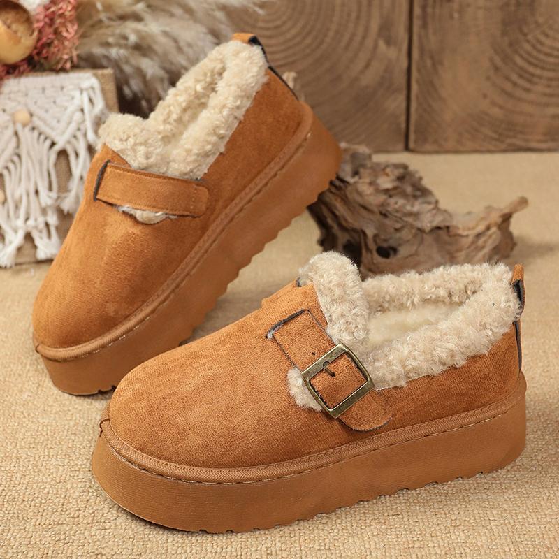 Fashion Platform Heightening Cotton Shoes Women's New Autumn and Winter Fleece Thickening Warm Wool Cotton Shoes Plus Size Snow Boots