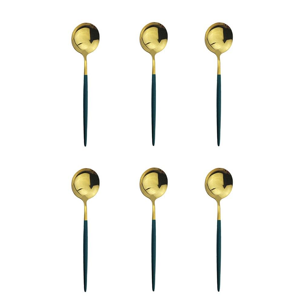 6st rostfritt stål kaffesked Dessertglass Barnskedar Polerad omrörande tesked Kökstillbehör Bestick