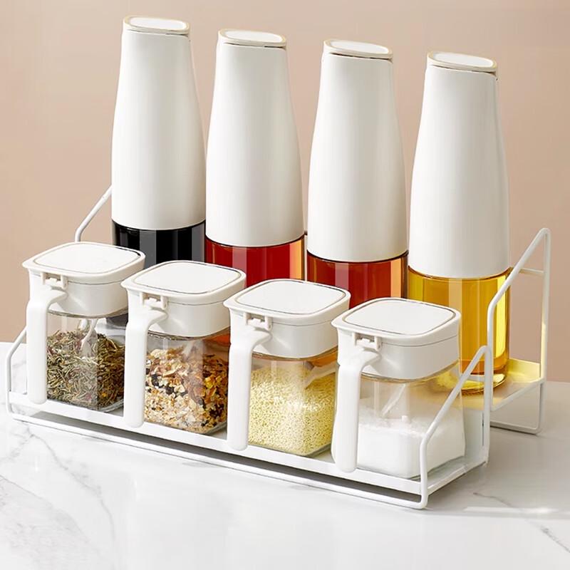 Yinbai 9-Piece Cream White Kitchen Seasoning Storage Set