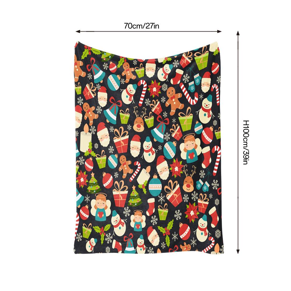TU Festive Holiday Throw Blanket Soft Flannel Fleece Christmas Santa Claus Reindeer Snowman Pattern Cozy Warm Bedspread Decorati