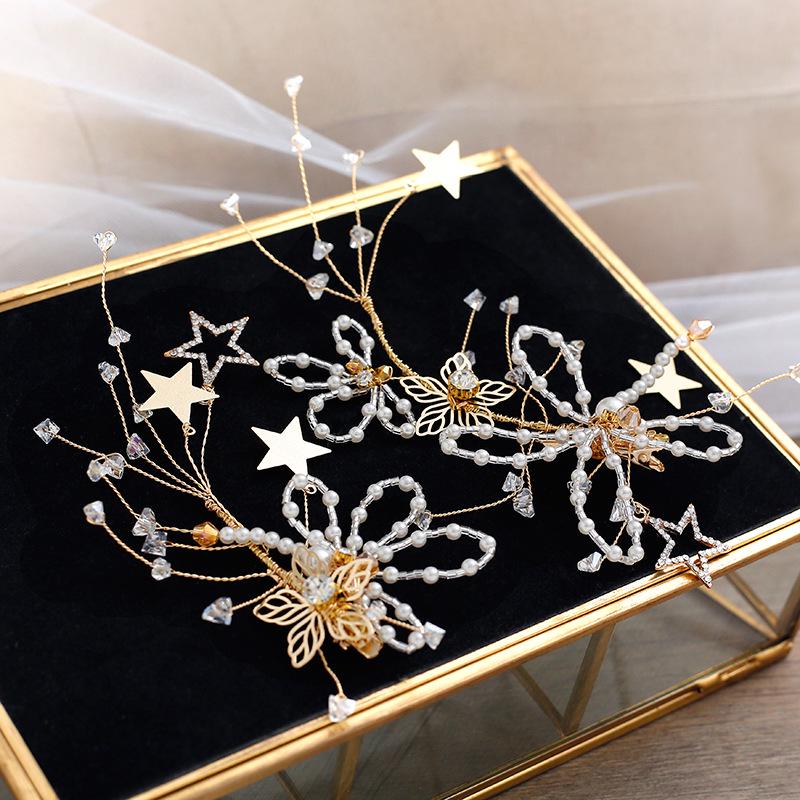 Podoabă de cap super fairy stil Mori cu voal - Clamă de păr inspirată japoneză și coreeană pentru mirese 2024