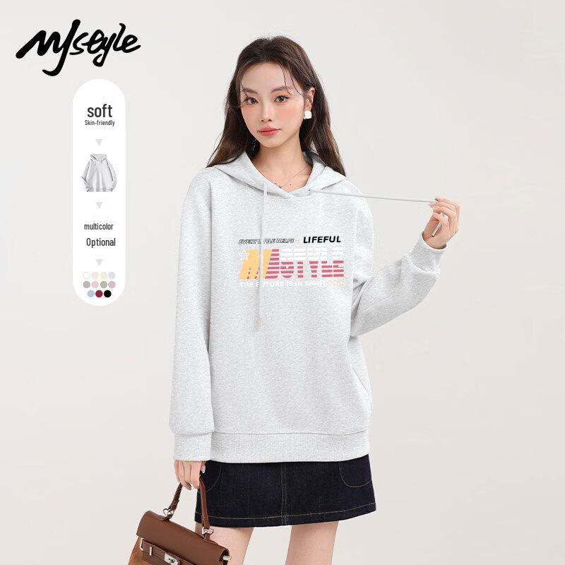 

MJ STYLE Women s American Retro Loose-Fit Hoodie M