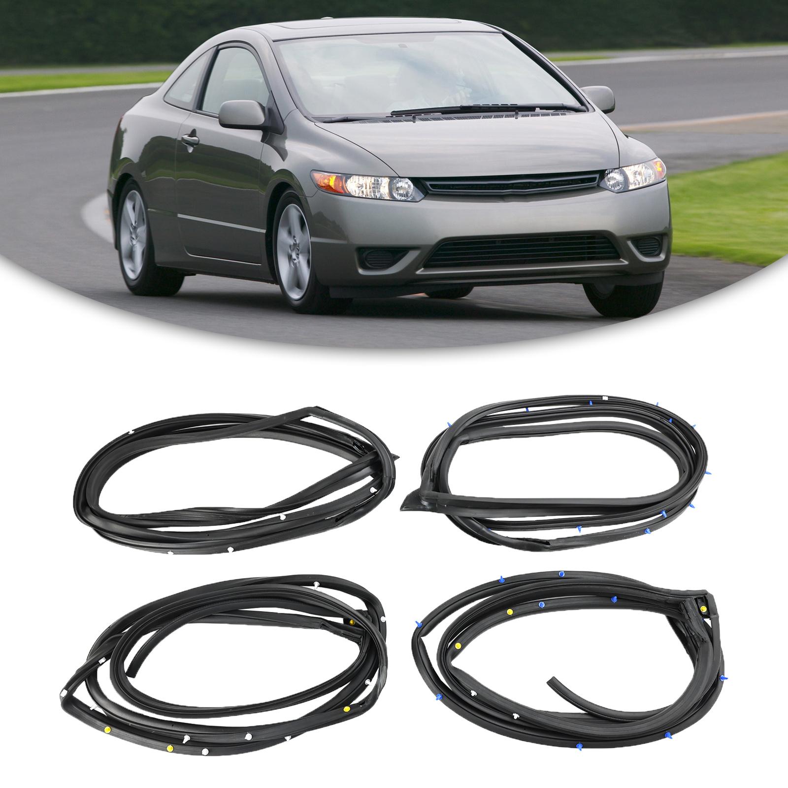 

4PCS Door Weatherstrip Silence Opening Gasket For Honda Civic 2006-2011