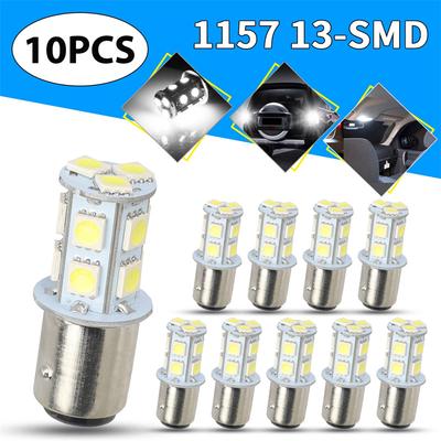 10X 1157 Bay15D P21/5W Ampoule de Lampe de Freinage Stop Arrière Nuit Marche Arrière Clignotant de Stationnement LED pour Voiture