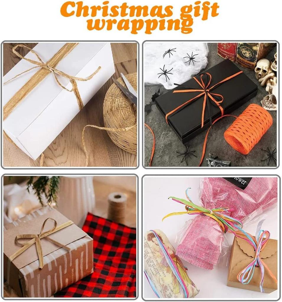 200M Natural Raffia Straw Yarn For Knitting Crocheting Paper Threads Friendly Paper Yarn DIY Handmade Summer Sunhat Beach Bag