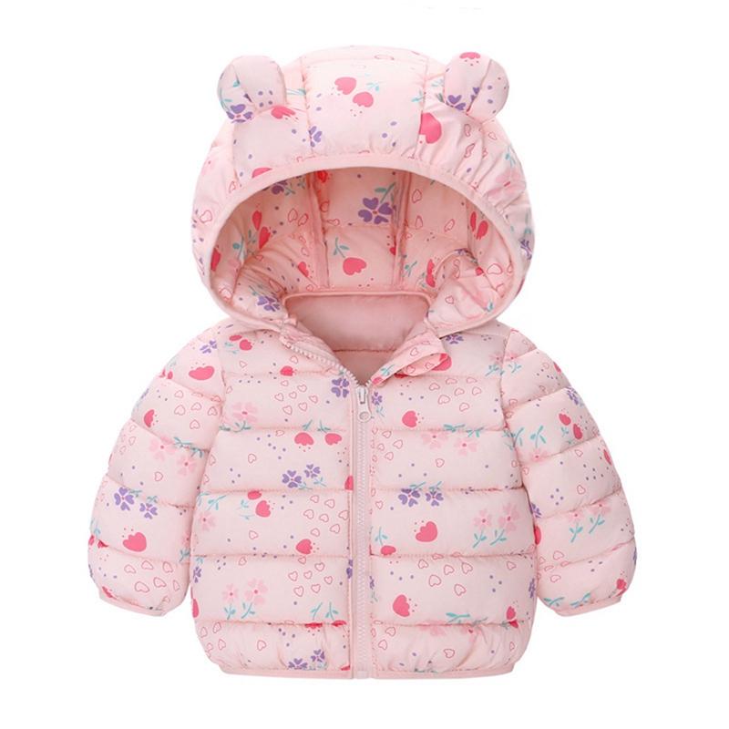 1-6 Years Kids Printed Hooded Coat Zipper Jacket