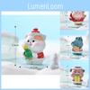 Cute Resin Christmas Animal Figurines For Diy Snow Scenery Craft And Gifts