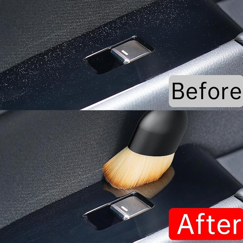 Car Detailing Brush Dusting Brush, Car Interior Detailing Brush (4Pcs) – Soft Bristle Interior Cleaning Tool with Curved Design, Auto Detailing