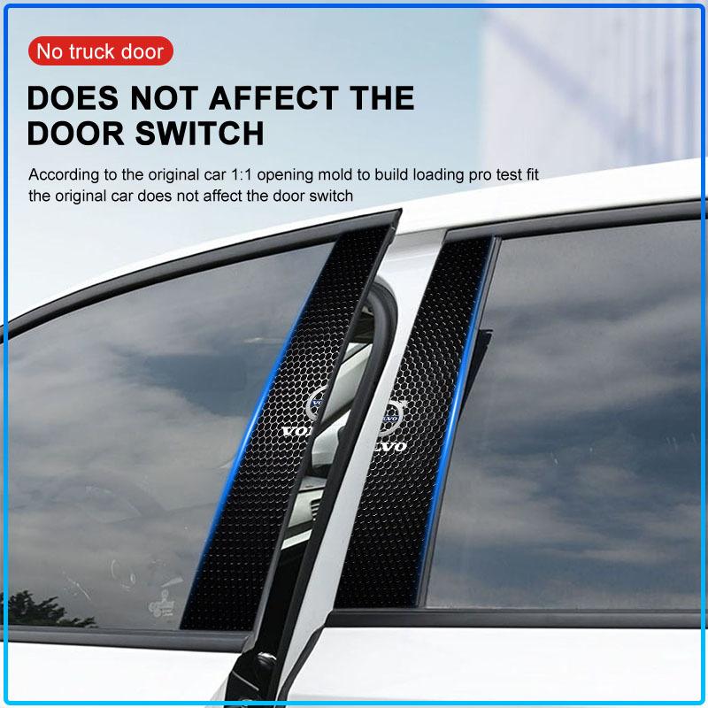 For Volvo S80 XC90 S40 V60 XC60 S60 C70 V50 XC70 V70 2Pcs Car Center Pillar Badge Anti-scratch Protector Films 3D Stickers Decorative