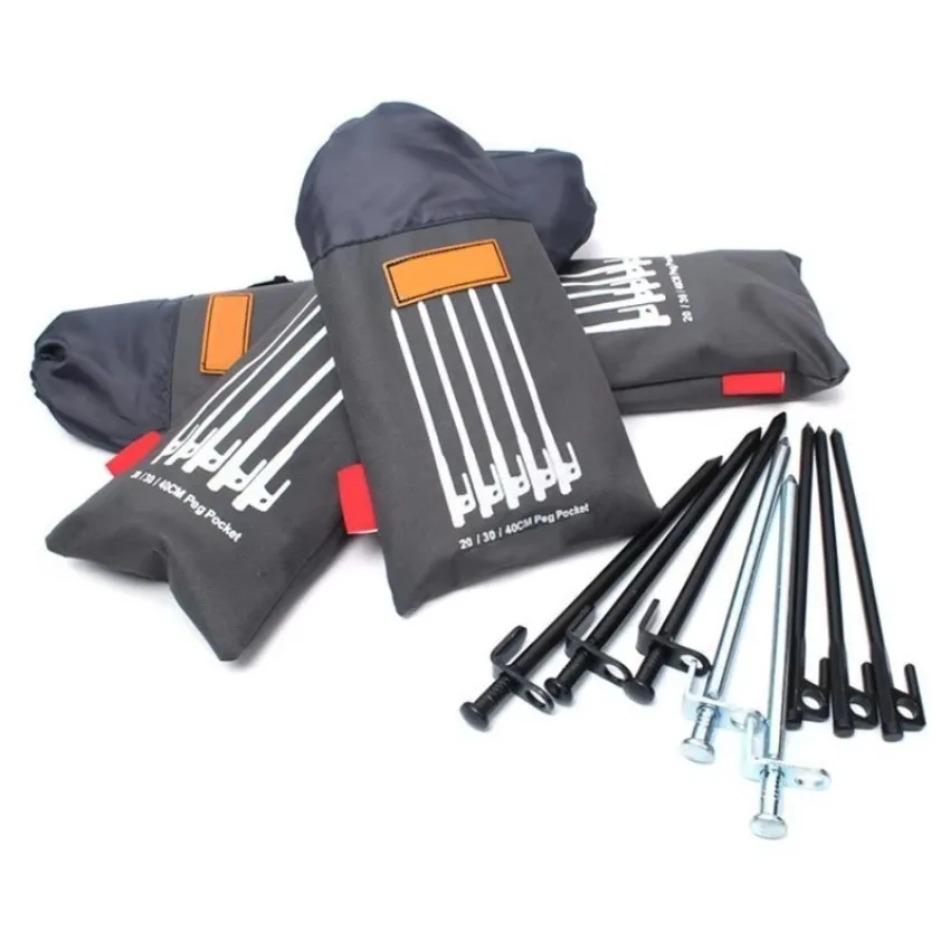 1 Pcs Outdoor Tent Pegs Bag Camping Tent Accessories Hammer Wind Rope Tent Nail Storage Pouch Cover Case Travelling Supplies