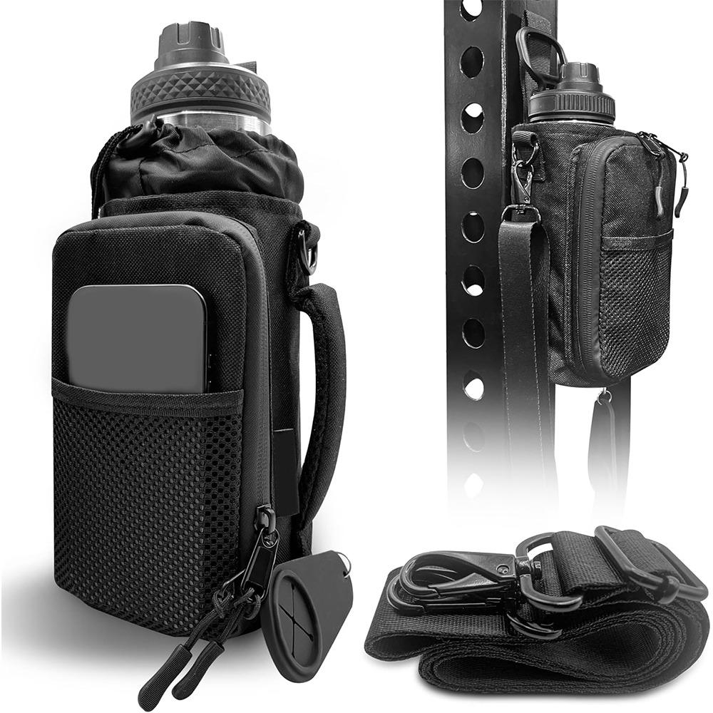 

Black Water Bottle Carrier Durable Small Crossbody Bag Magnetic Gym Bag for Your Smartphone
