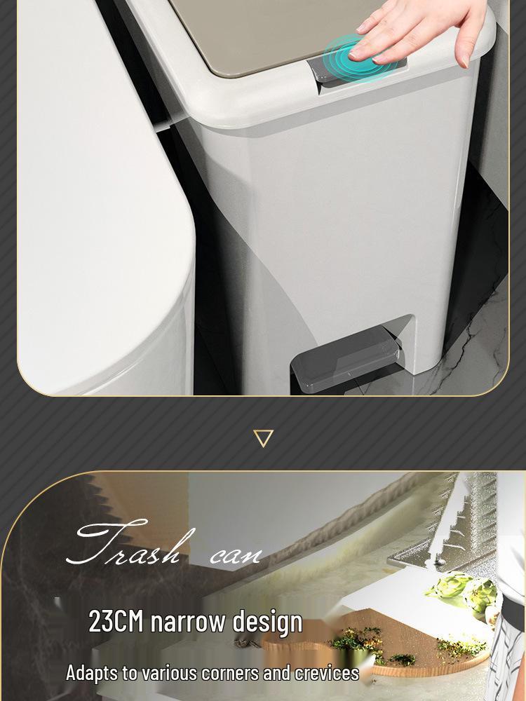 Pedal-Operated Pop-up Lid Trash Can for Bathroom, Kitchen, and Bedroom