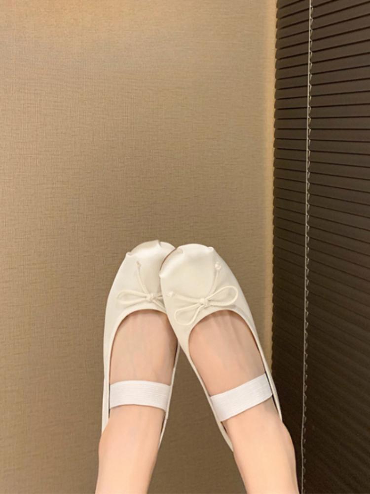 Round Toe Plus Size Women's Women's Mary Jane Shoes Shoes Bow Silk Satin Ballet Flats Spring Autumn Flats Shoes