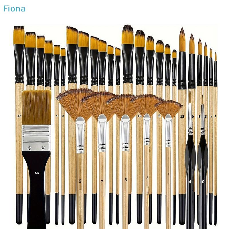 32-teiliges Malpinsel-Set, Professionelle Nylon-Kunstpinsel für Acryl, Aquarell, Öl, Gouache, mit Fächer-, Flach-, Rund-, Filbert-, Detailmalpinseln
