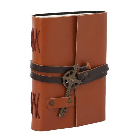 15.24 cm The Journal Premium Leather Diary With Metal Key Closure And Recycled Handmade Paper