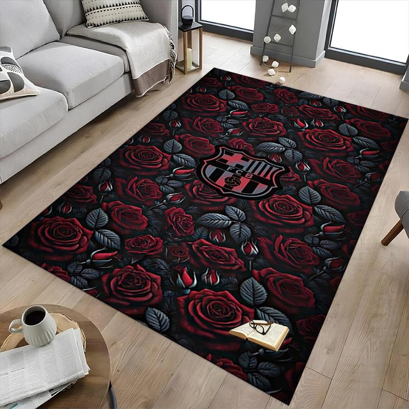 1pc Roses FCB Carpet Anti Slip Polyester Floor Mat for office,Bedroom