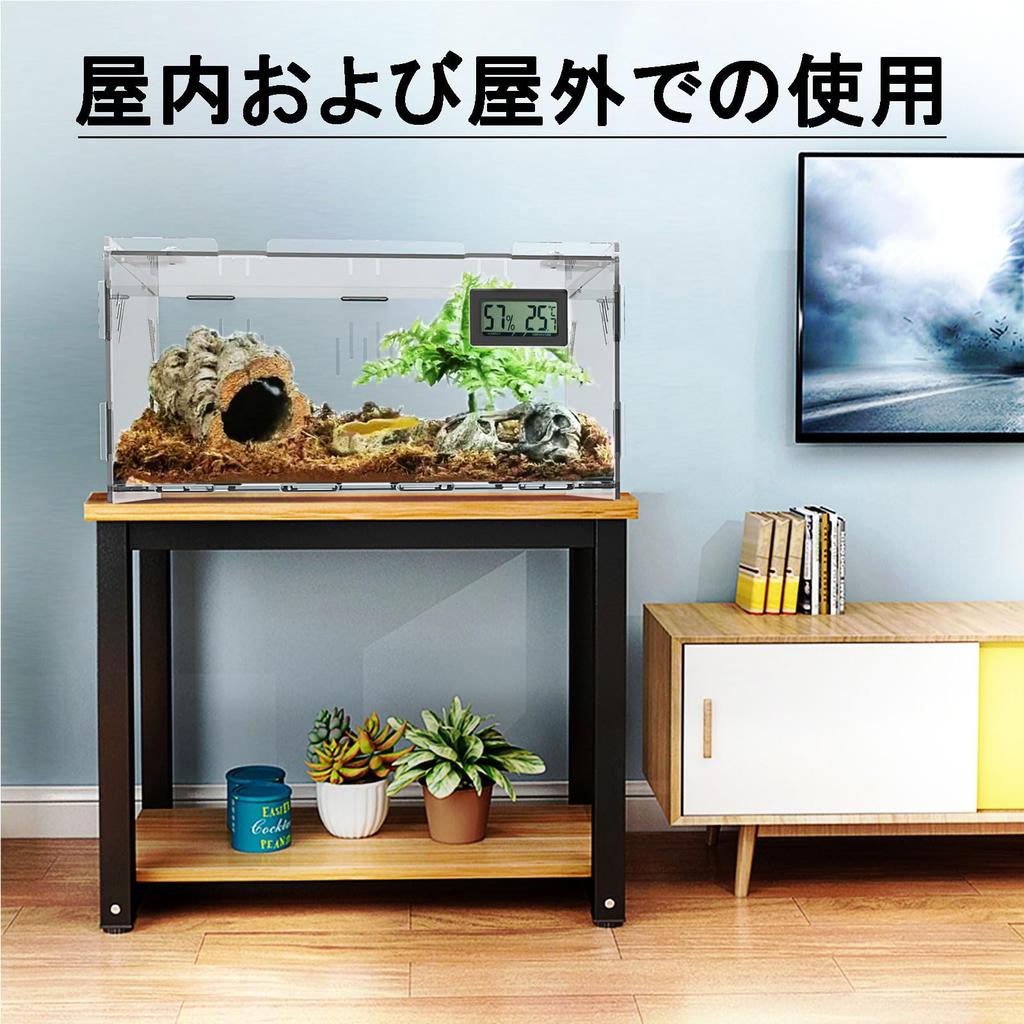 Lizard Cage Reptile Cage Breeding Case with Thermometer and Hygrometer Reptile Terrarium Tank Insect Breeding Case Transparent Ventilated Cage Feeding
