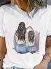 Mother Daughter Heart Graphic Print T-shirt