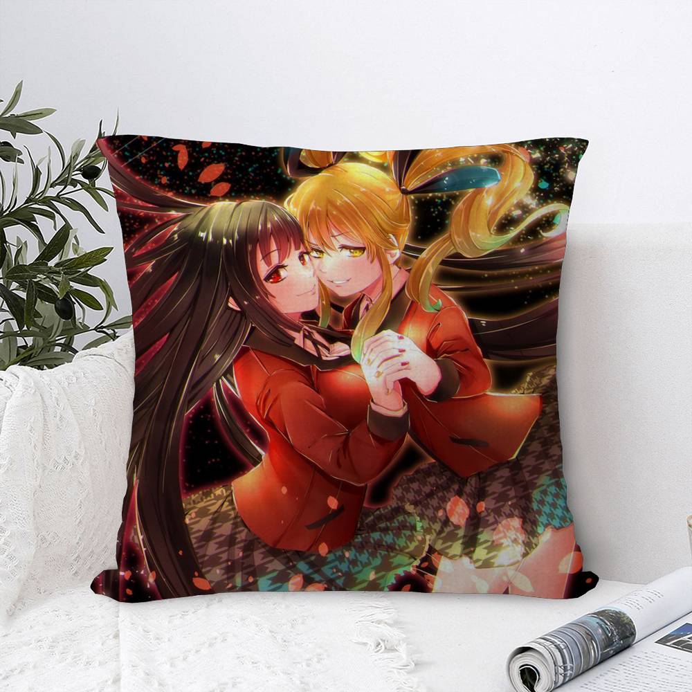 Japanese Manga Kakegurui Office Cushion Pillowcase Car Cushion Cover45X45CM Lumbar Pillowcase Sofa Pillowcover