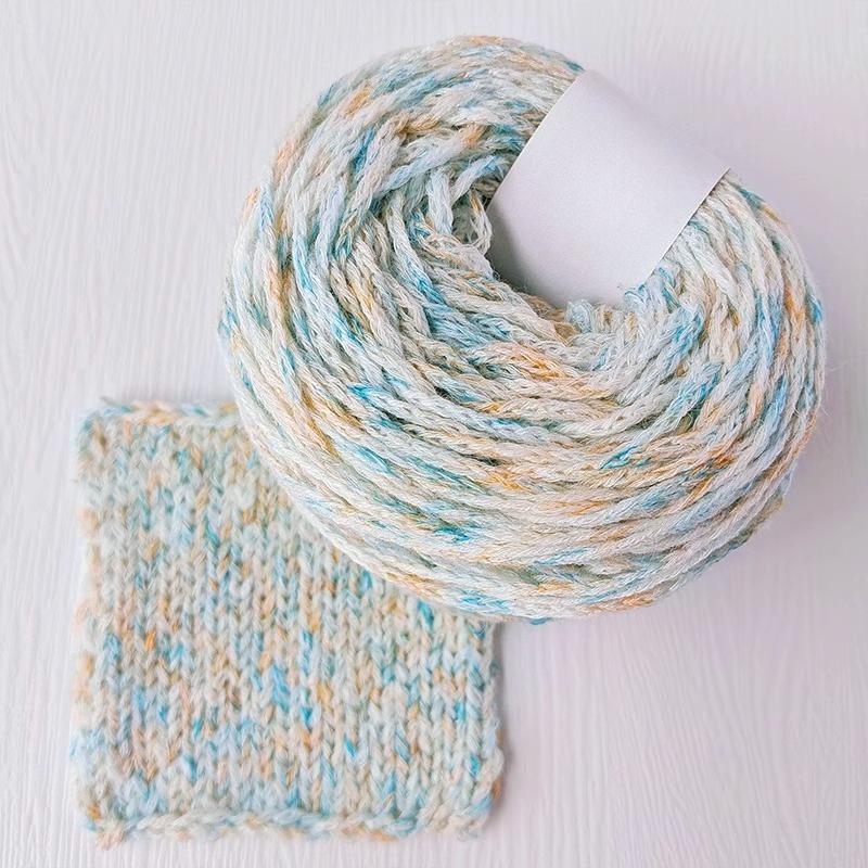 50g/Ball Colorful Flat Ribbon Yarn 1.8mm Hand Woven Hollow Gradient Cotton Yarn DIY Woven Shawl Sweater Scarf Handbag Thread