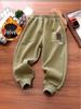 Boys' Plus Velvet Thickened Loose Sweatpants - Autumn/Winter 2025 Fashion