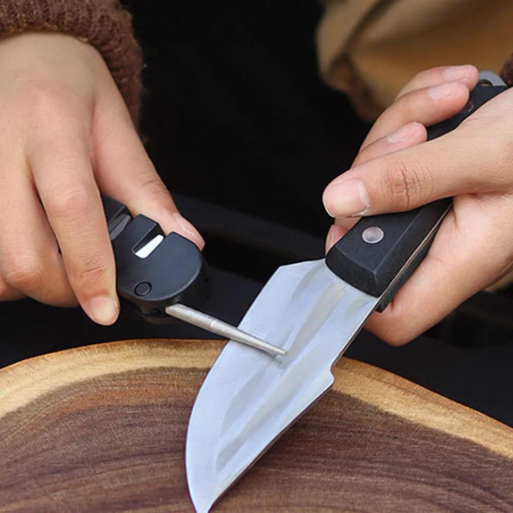 Portable Knife Sharpener Foldable Multi-function Camping Survival Tool with Fish Hook Whetstone for Outdoor Use