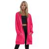 Women's Solid Color Zippered Sweatshirt Top Daily Casual Raglan Long Jacket (Without Hood Drawstring)