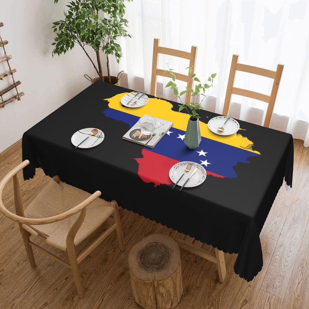 Arepas Pattern Venezuela Custom Rectangular Tablecloth Waterproof Table Cover for Festival Party Decorations Table Cloth
