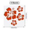 PET Self Adhesive Car Stickers Waterproof Floral Car Decorative Decals for Car Decoration Red 150x150x0.2mm