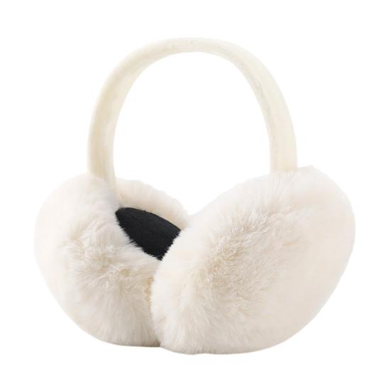 

Women Earmuff Thicken Fluffy Autumn Winter Windproof Plush Ear Warmer for Skiing белый