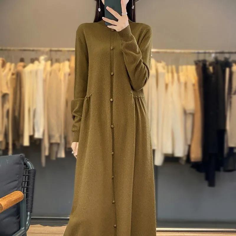 Autumn and Winter Women's Knitted Dress Women's Cashmere Dress Soft and Warm